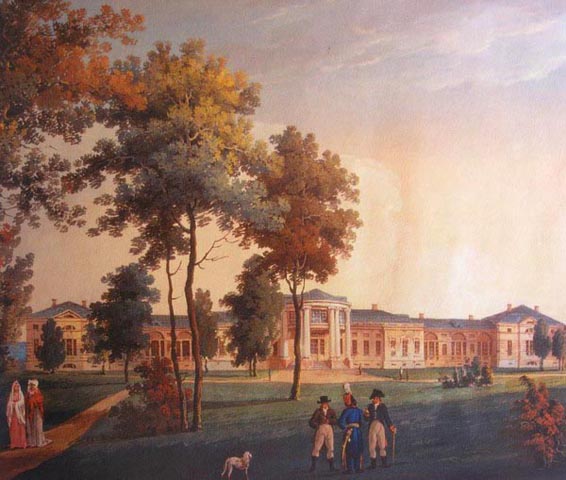 Таким был дворец Разумовского в Яготине (с картины Лазарева П.Е., 1807)